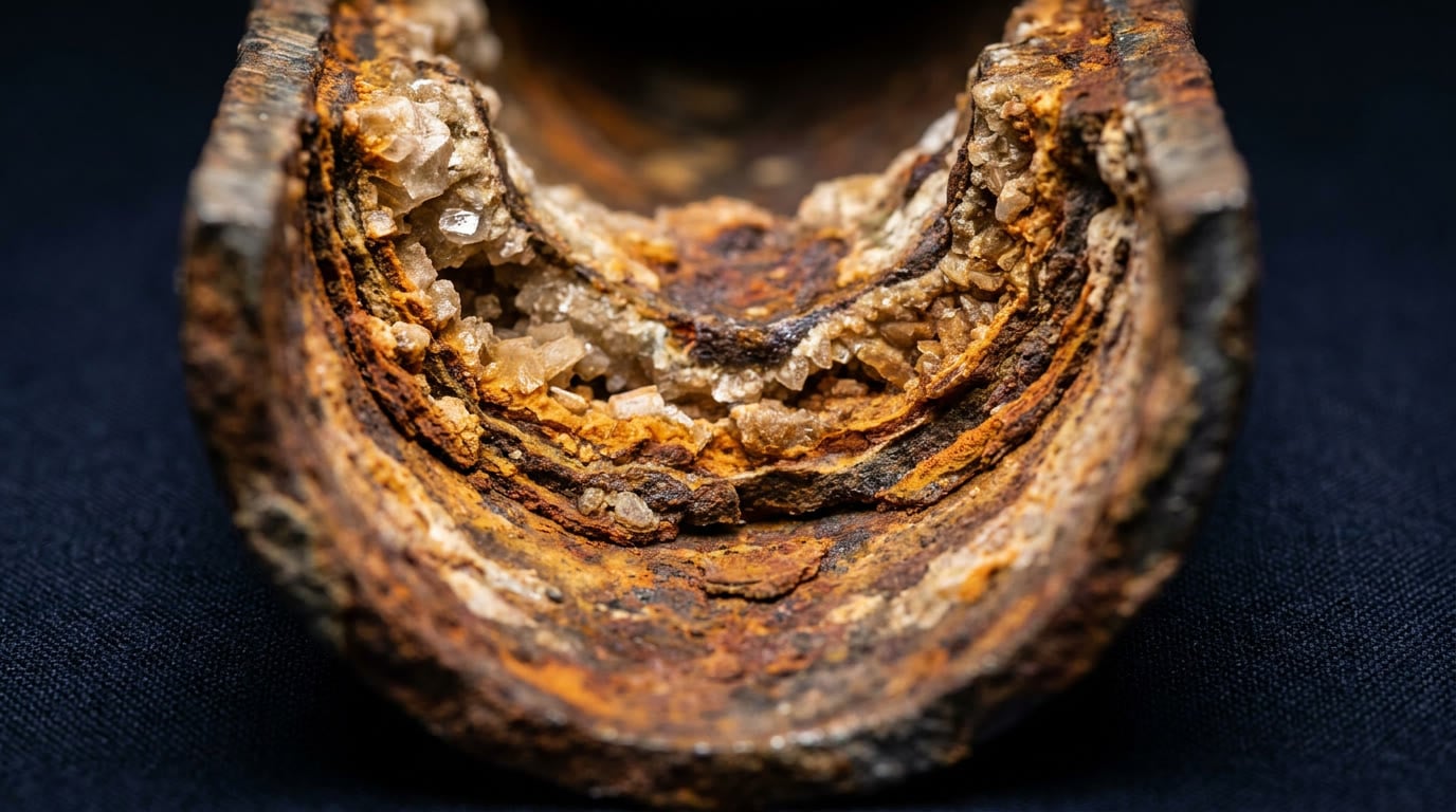 Observation au microscope d'un échantillon de dépôt prélevé dans une canalisation